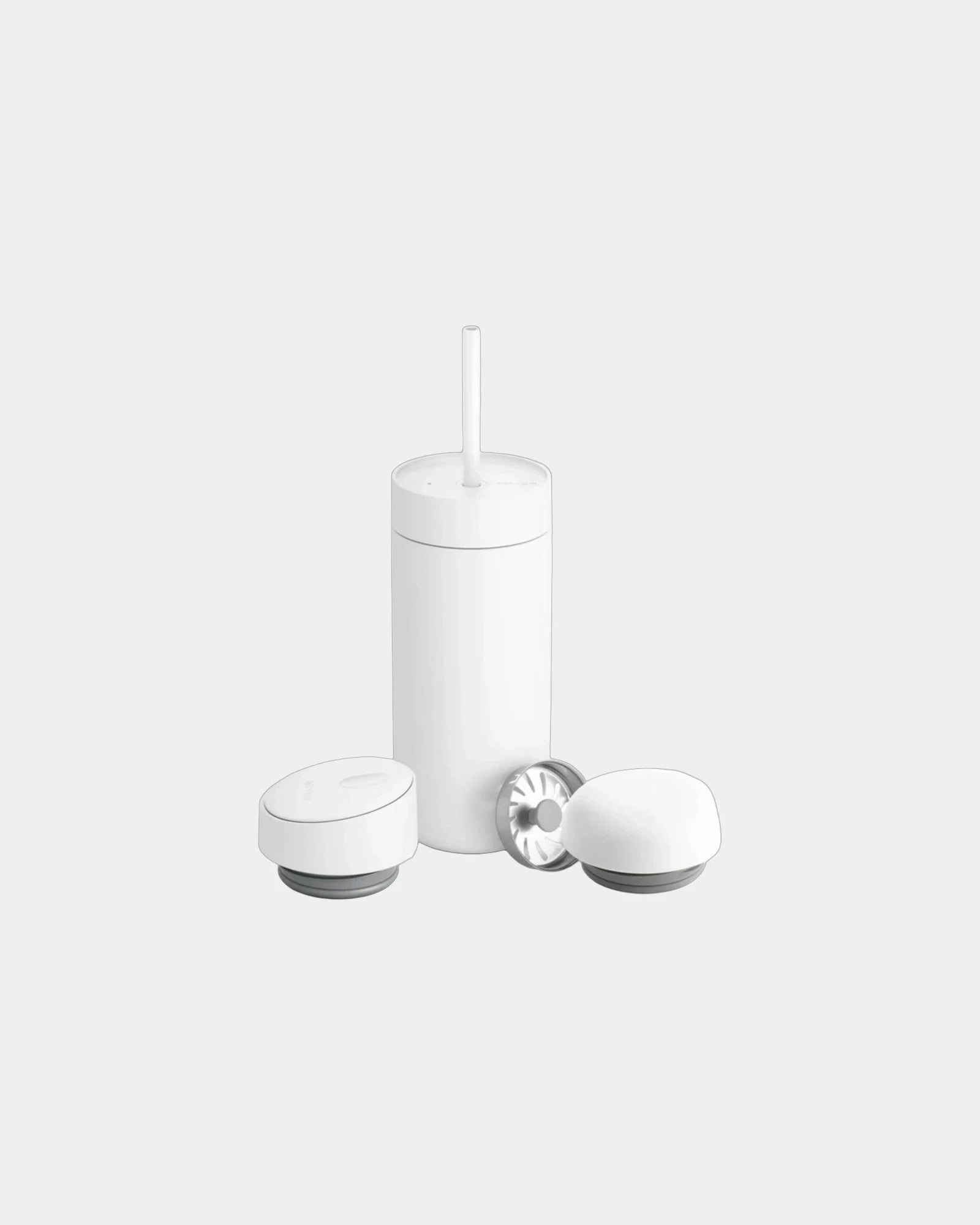 Custom 16 oz insulated travel mug 3-in-1 lid system - Matte White